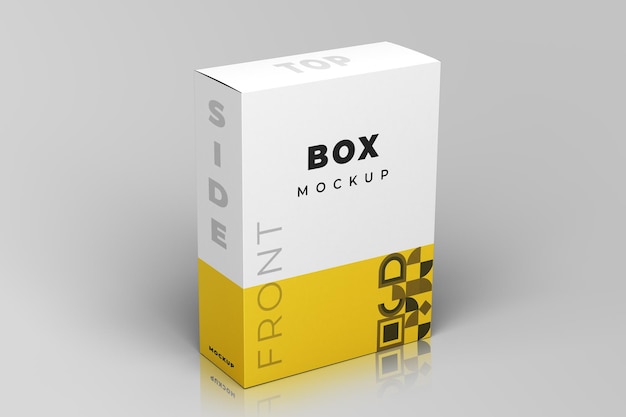 PSD box mockup 3d render