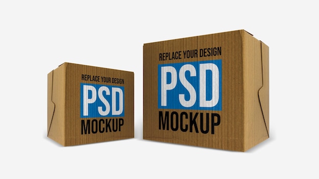 PSD box mockup 3d rendering design