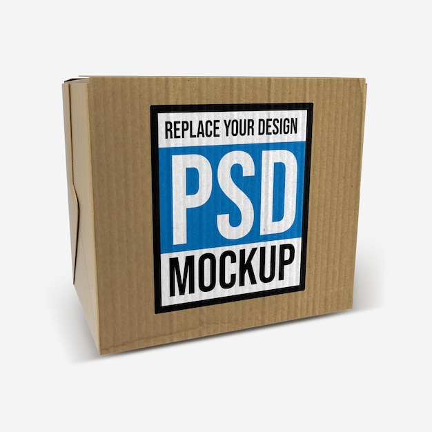 PSD box mockup 3d rendering design