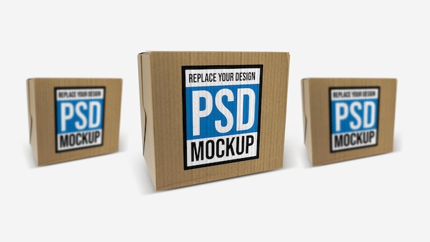 Box Mockup 3D Rendering Design