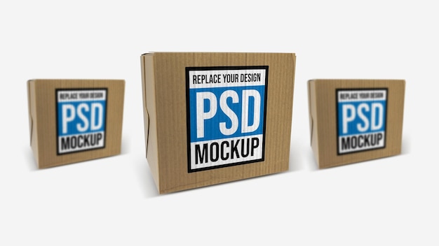 PSD ボックスモックアップ3dレンダリングデザイン