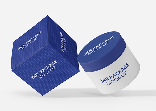 Box mockup for cream jar