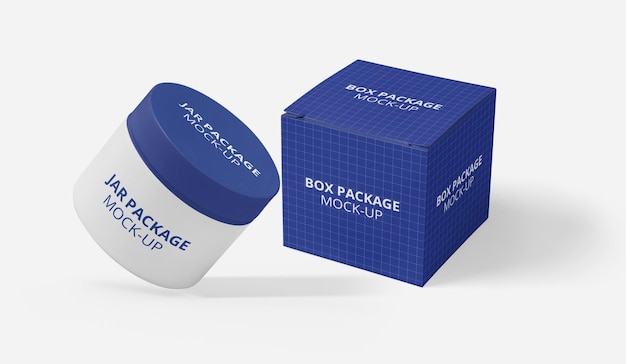 Box mockup for cream jar