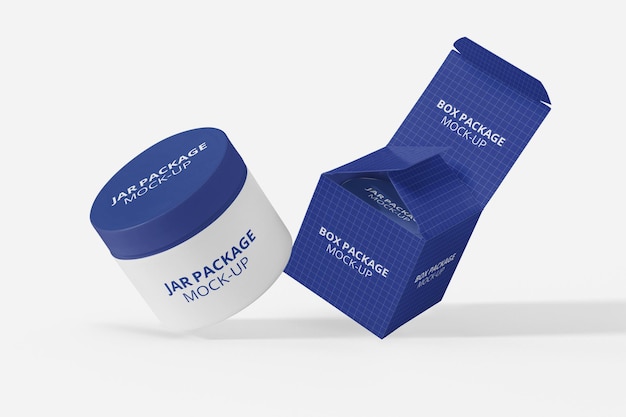 Box mockup per vasetto di crema