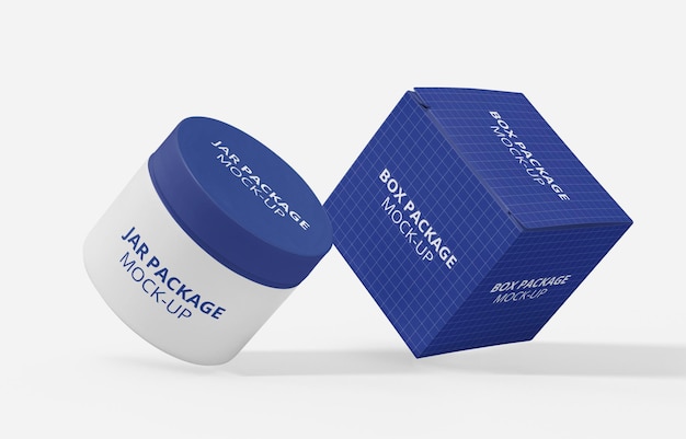 Box mockup for cream jar