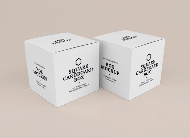 Box mockup design in packaging concept