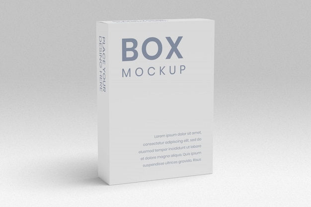 Box mockup left angle view