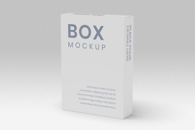 Box mockup vista ad angolo retto