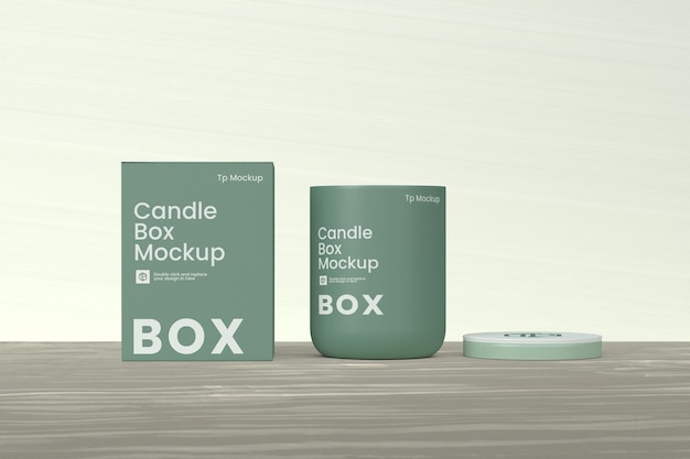 A box mockup with a candle box mockup