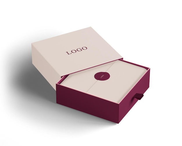 PSD box mockup with changeable color