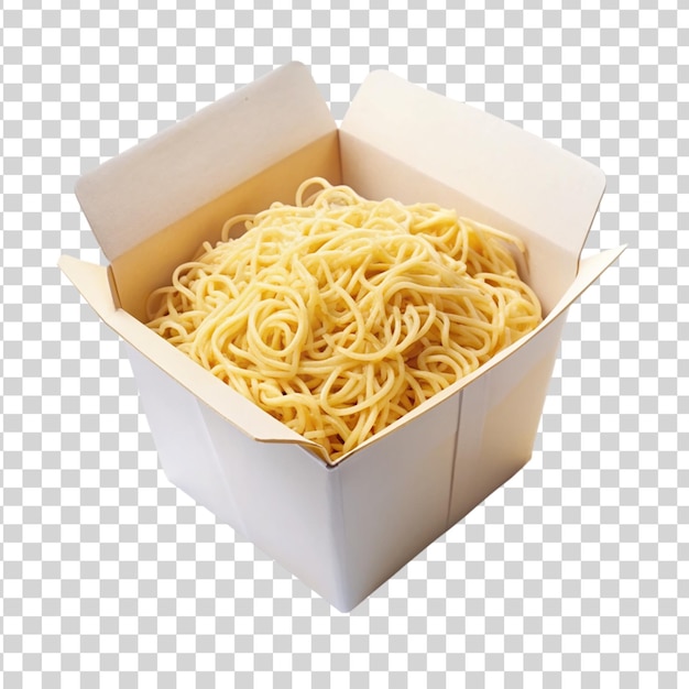 PSD box of noodles isolated on transparent background