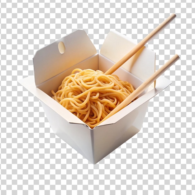 PSD box of noodles isolated on transparent background