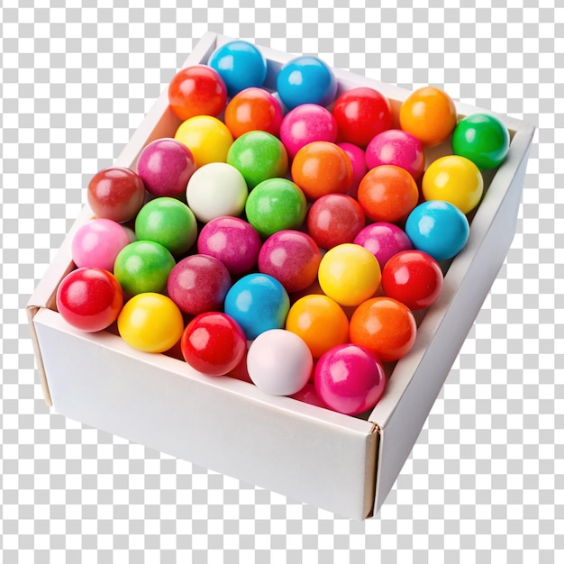 PSD box of assorted flavored bubble gum transparent