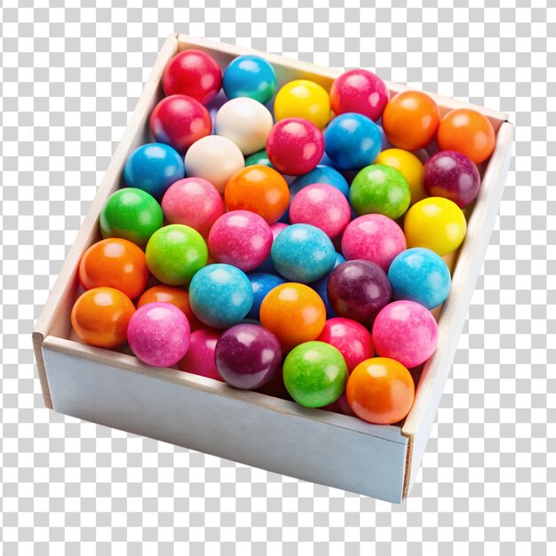 PSD box of assorted flavored bubble gum transparent