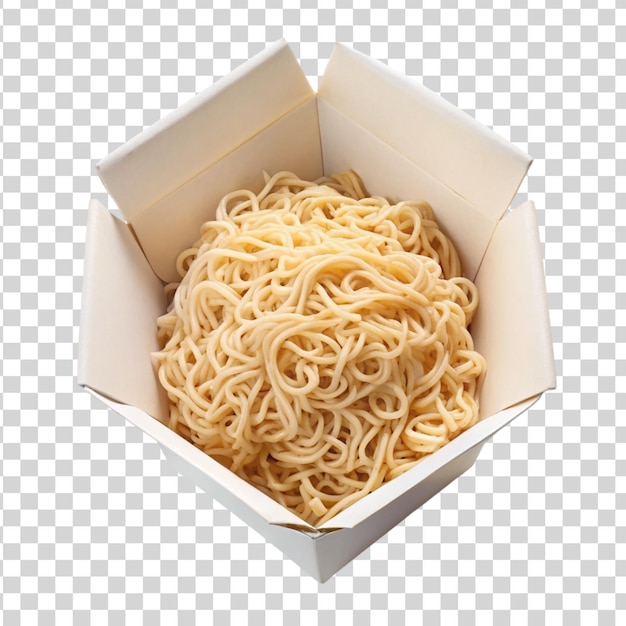 PSD box of noodles isolated on transparent background