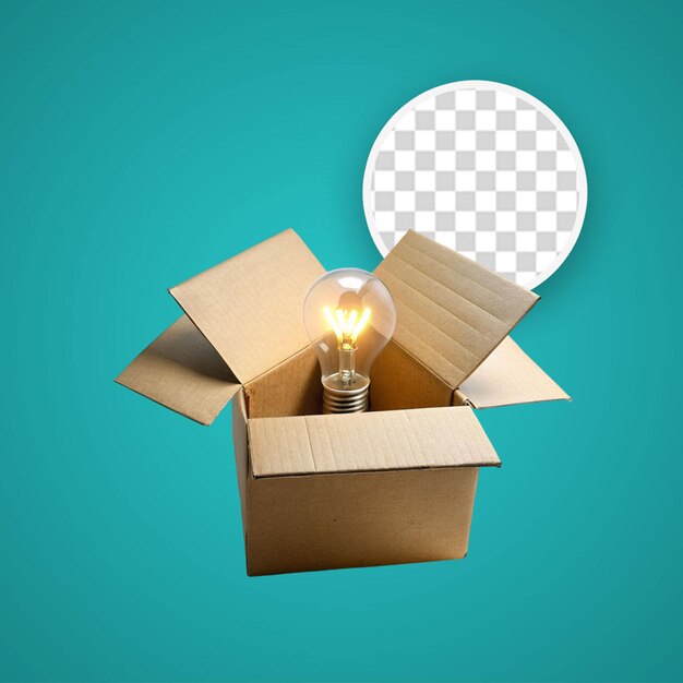 PSD box open 3d rendering blab