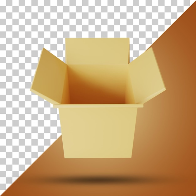 PSD box open 3d rendering