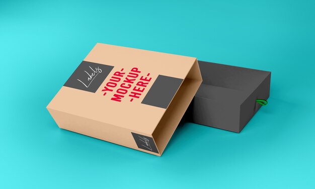 Box packaging mock up