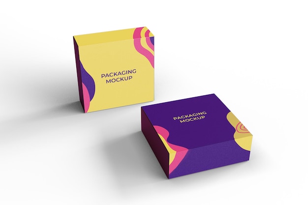 PSD box packaging mockup for branding and identity