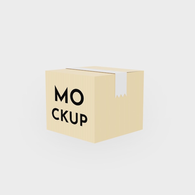 PSD box packging mockup with gray background