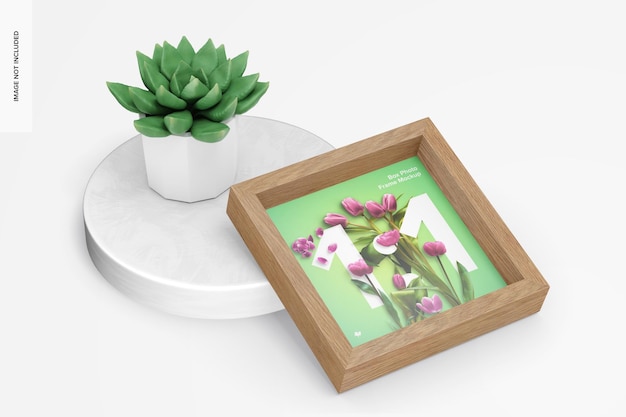 Box photo frame mockup