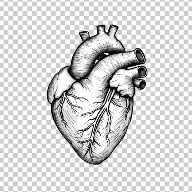 La scatola a forma di cuore è stata aperta isolata su uno sfondo trasparente