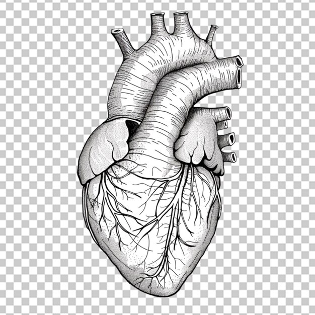 PSD la scatola a forma di cuore è stata aperta isolata su uno sfondo trasparente