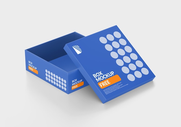 PSD box square mockup geïsoleerd