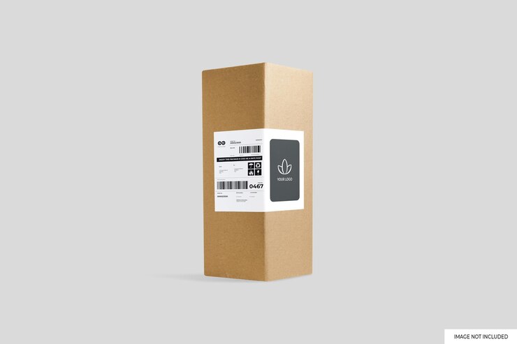 PSD box sticker mockup