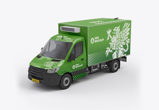 Box Truck Mockup 3D визуализация