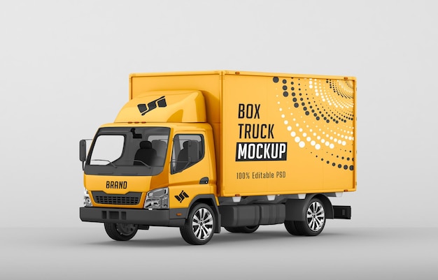 box truck mockup isometrische weergave psd