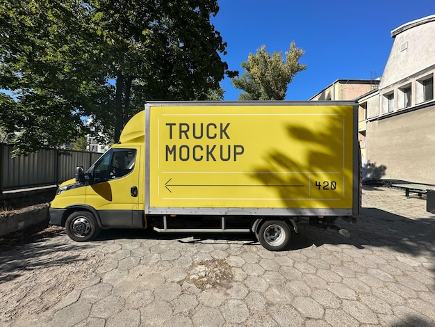 PSD box truck mockup