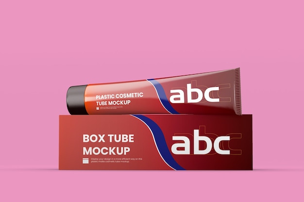 Box tube mockup ontwerpweergave