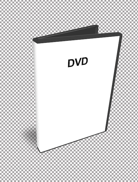 Box voor dvd met een schijf op witte achtergrond