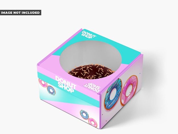 PSD box with donut mockup