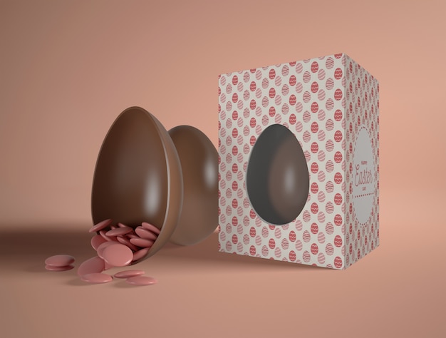 PSD box with easter chocolate eggs