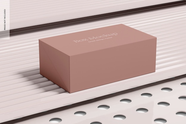 Box with Panels Mockup Left View