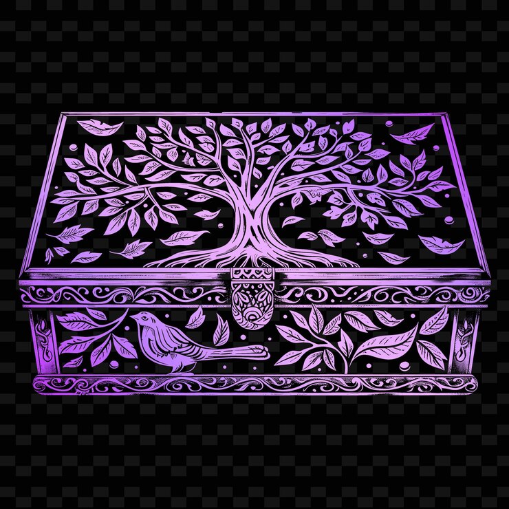PSD a box with a purple cover and the words quot royal quot on it