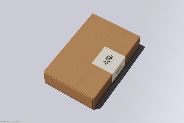 box with sticker mockup