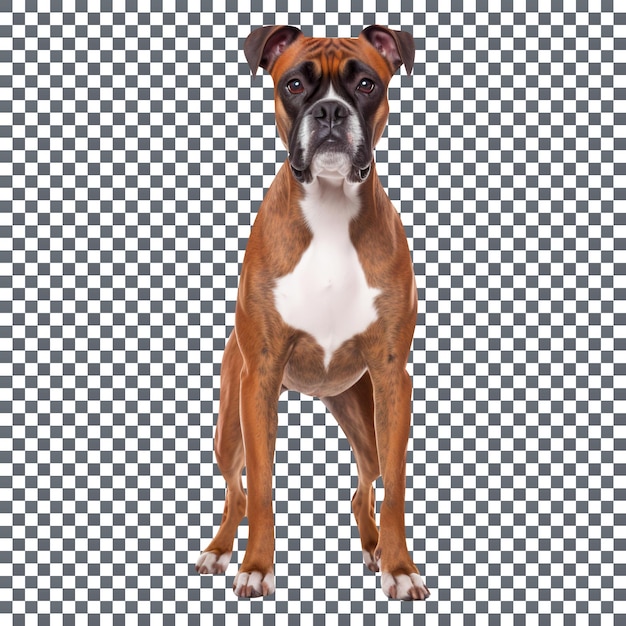 PSD boxer breed dog isolated on a transparent background