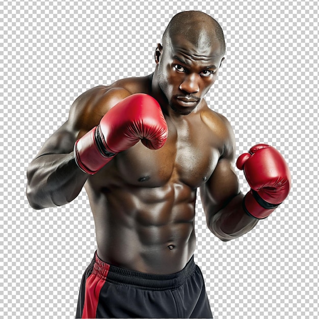 PSD boxer portrait on transparent background