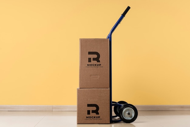 boxes mockup in cart