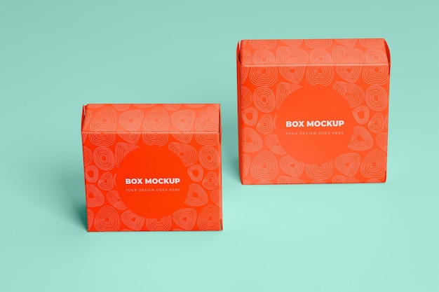 Boxes packaging mockup isolated