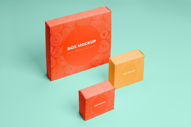 Boxes packaging mockup isolated