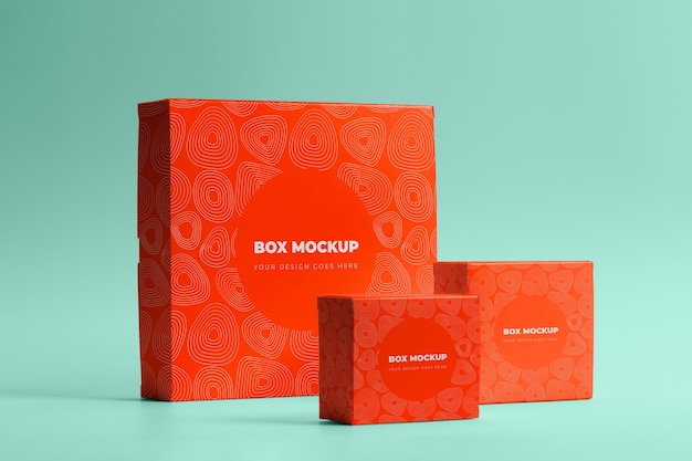 Boxes packaging mockup isolated