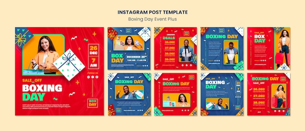 PSD boxing day celebration instagram posts