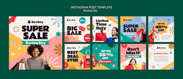 PSD boxing day instagram posts collection