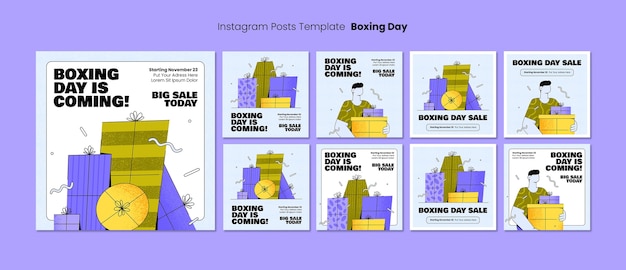 PSD boxing day instagram posts template