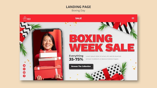 PSD boxing day sales home page template