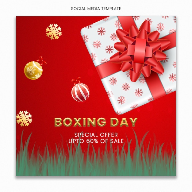 Boxing day social media template for instagram post feed